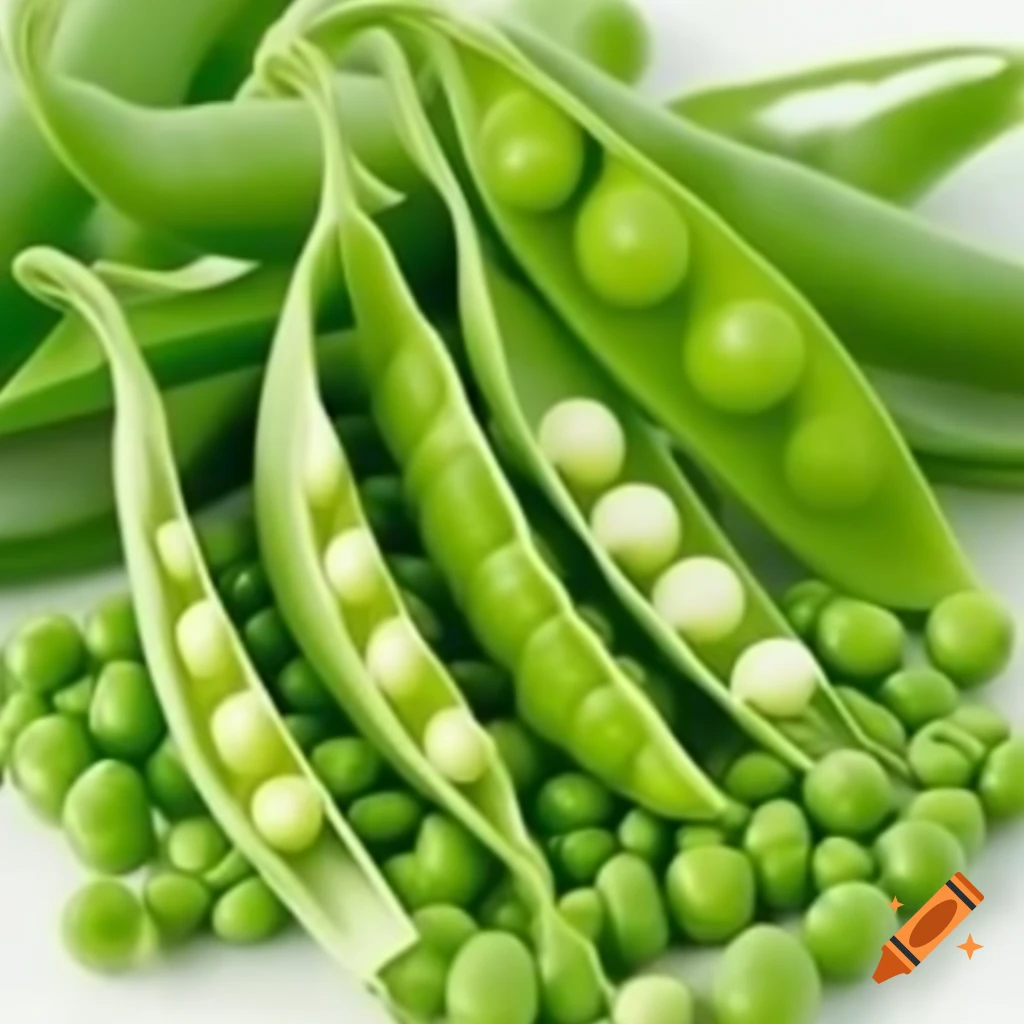 Fresh green peas close-up