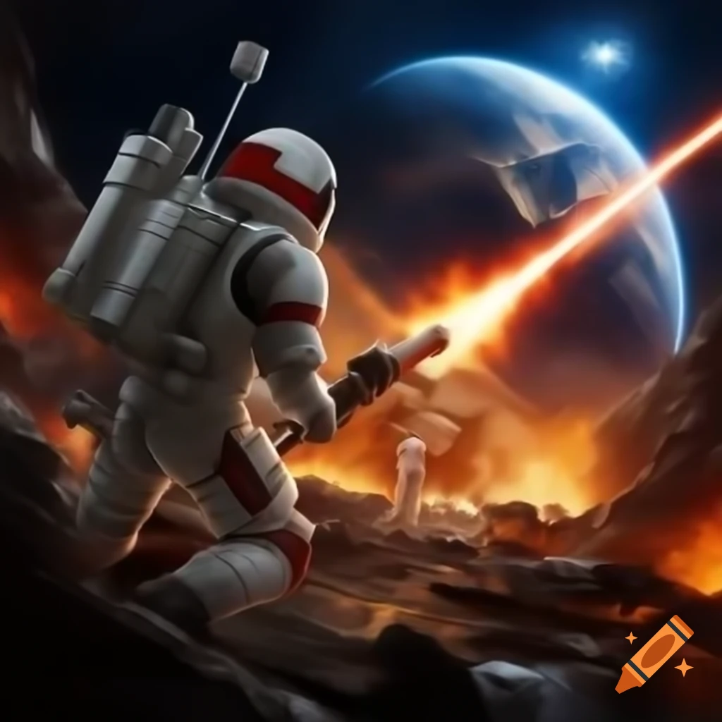 Spacetroops of the Chancellery Guard charging into futuristic Time Lord citadel