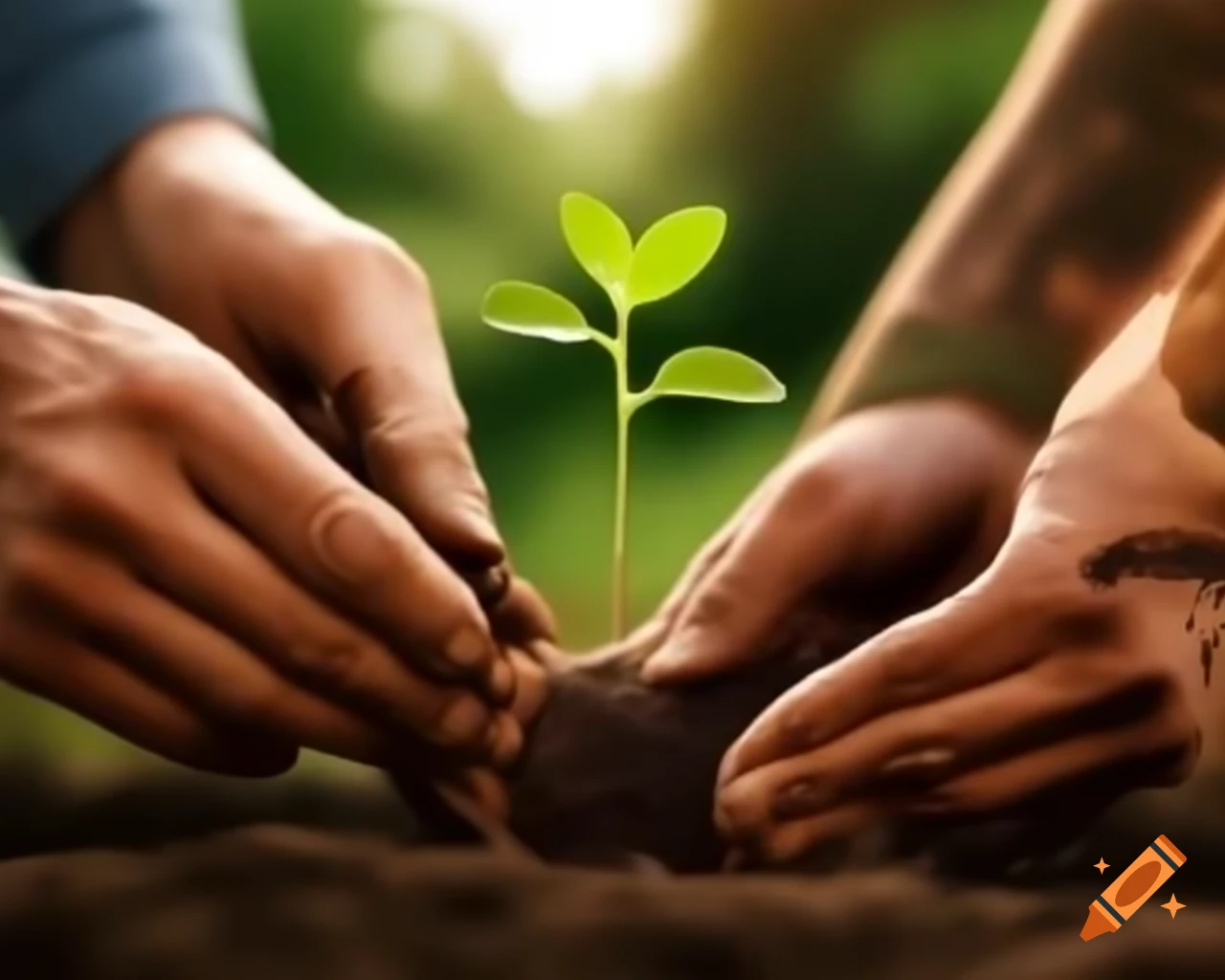 Person planting seed symbolizing karma and future consequences