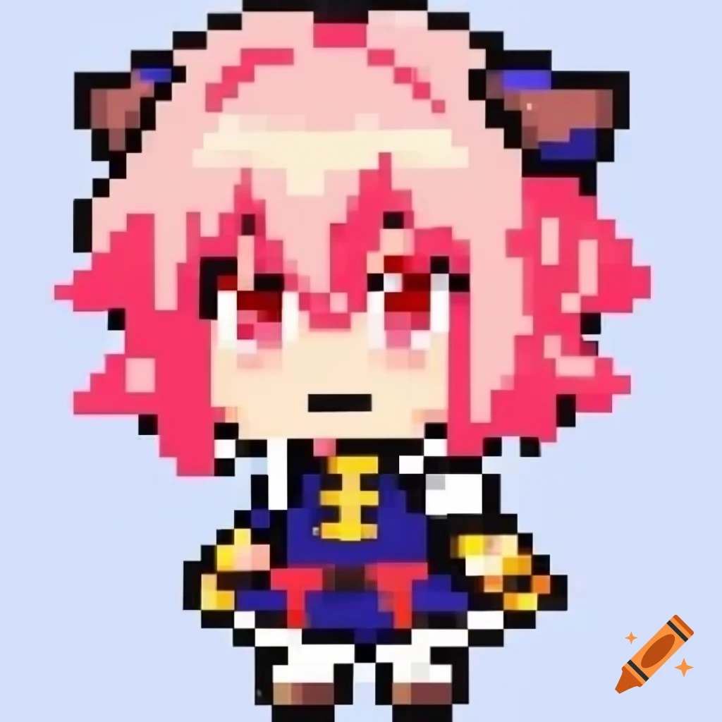 Pixel art chibi character of Astolfo from Fate series