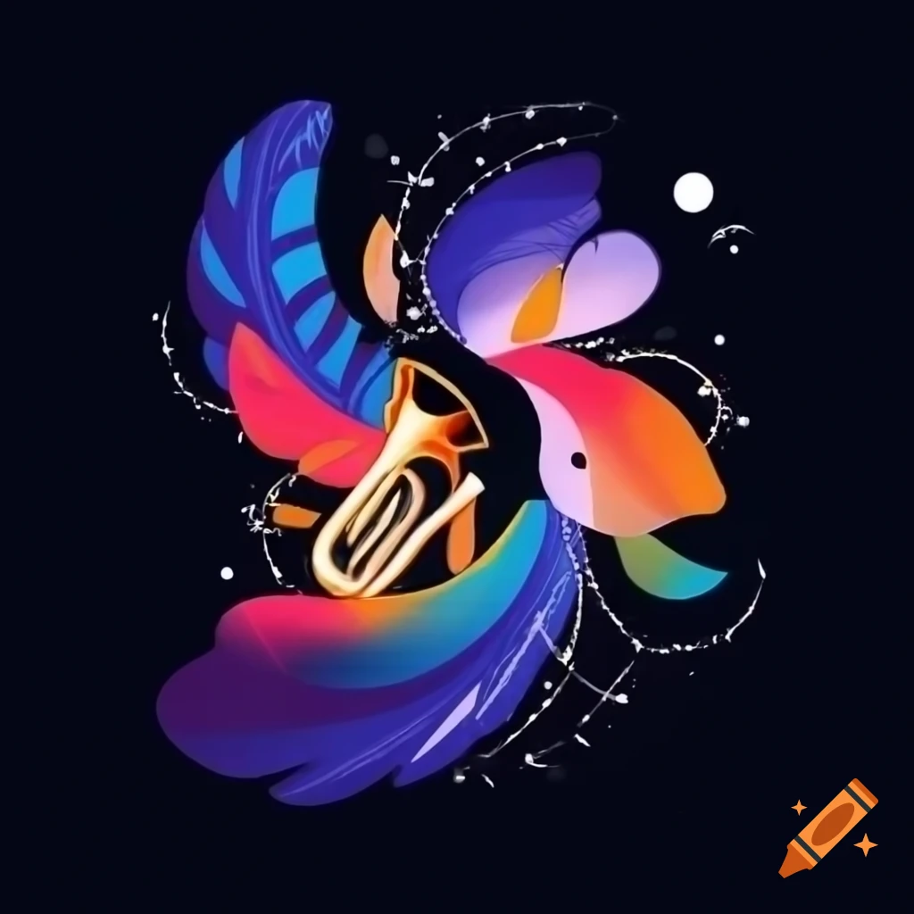 Elegant logo for jazz quarter 'PARIS-LA PAZ' with jazz-inspired illustrations