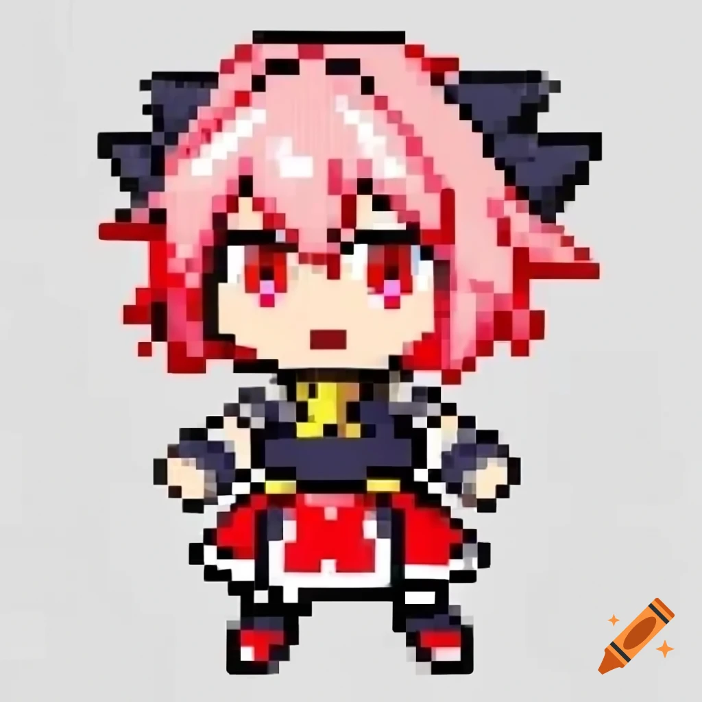 Pixel art chibi character of Astolfo from Fate series
