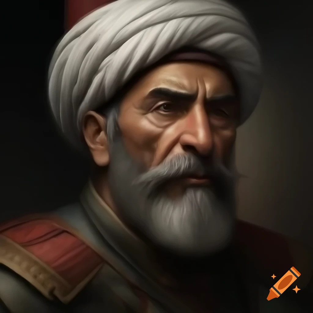 Realistic portrait of Ottoman Janissary officer