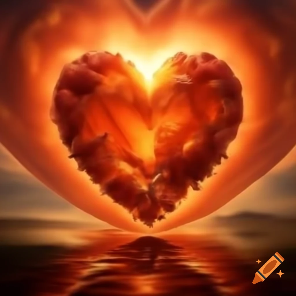 Delicate orange hues arranged in a heart shape, showcasing nature's beauty
