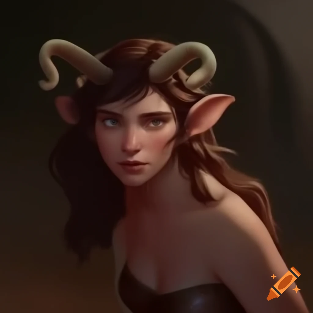 Female satyr, a mythical creature with human and goat features