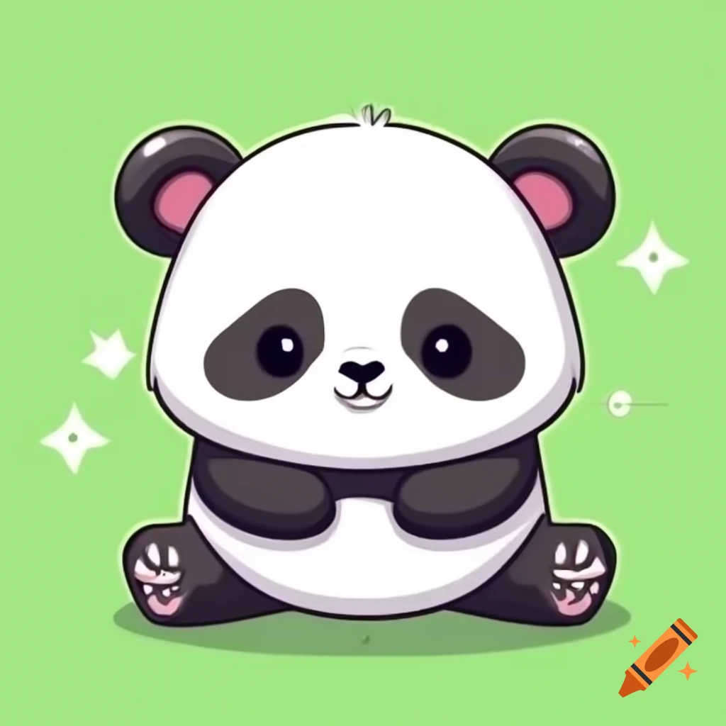 Cute cartoon art of a panda bear