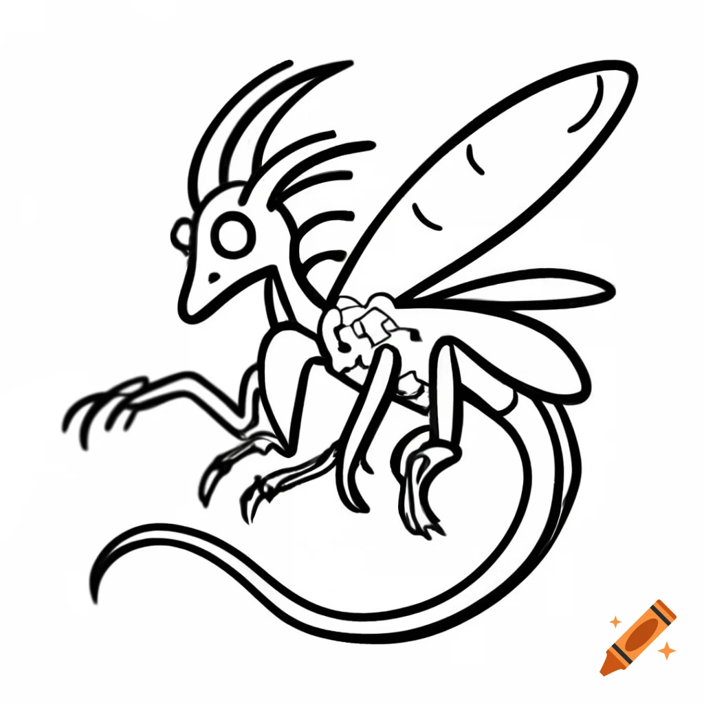Bug-themed dragon illustration