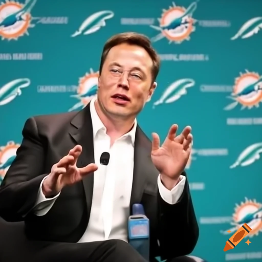 Miami Dolphins themed design featuring Elon Musk