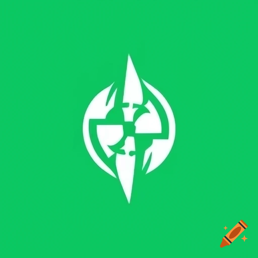 Minimalist logo design inspired by Wu-tang Clan in green and white