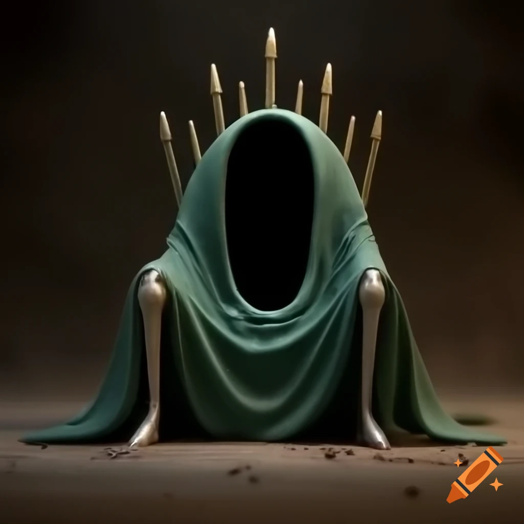Boxy throne designed as a hollow seated figure