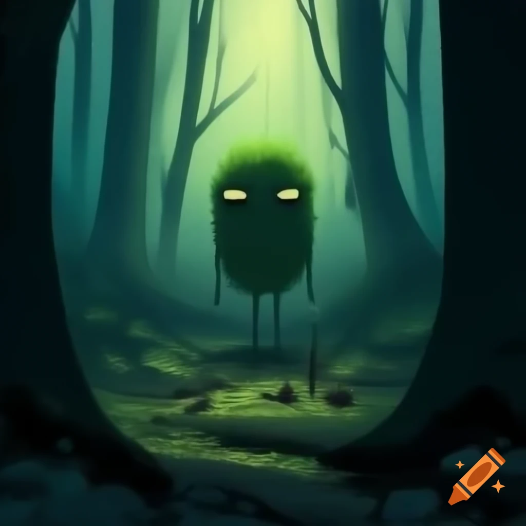 Ambiguous concept of nervousness in a forest setting, evoking hope