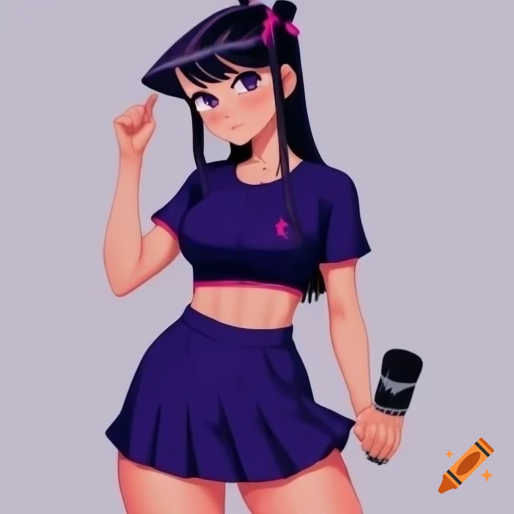 Komi San in gym outfit, anime style