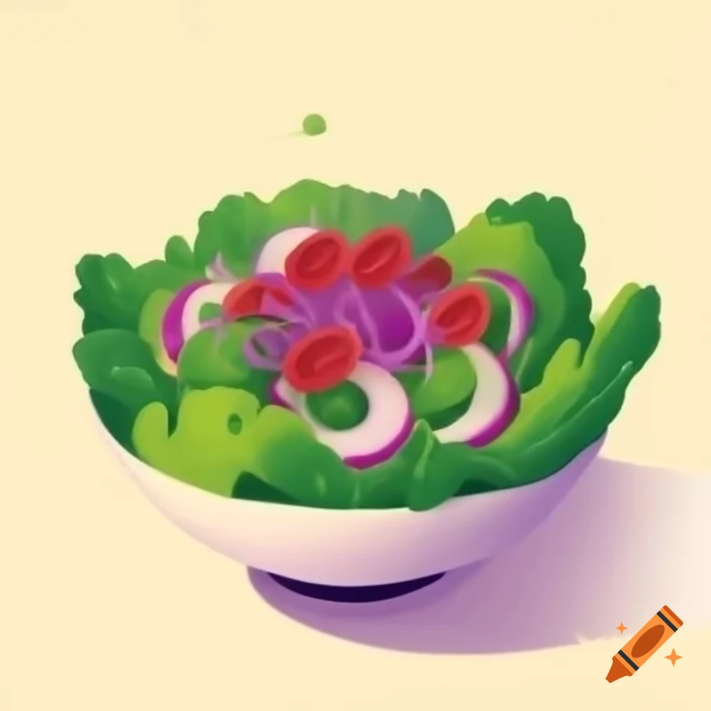 Colorful green salad with tomatoes, onions, and dressing