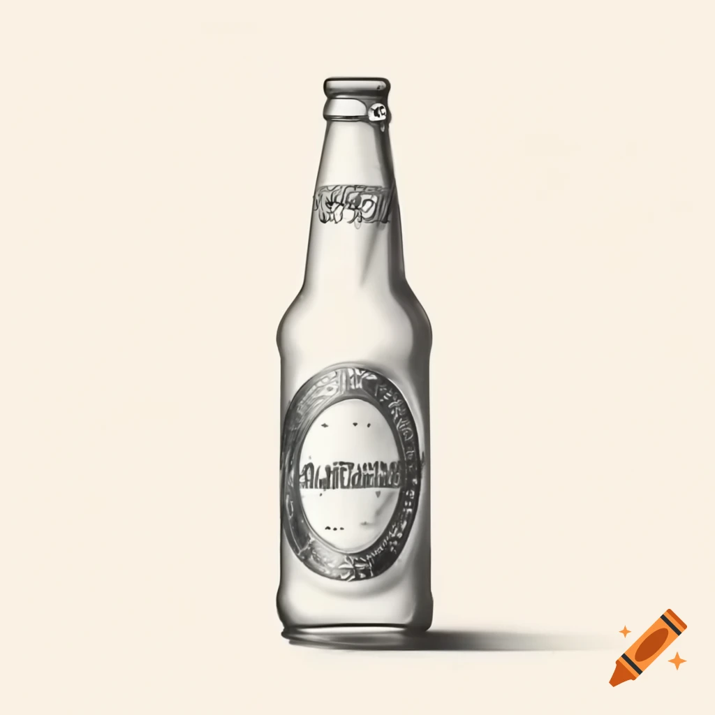 Sketch of a beer bottle primary packaging design