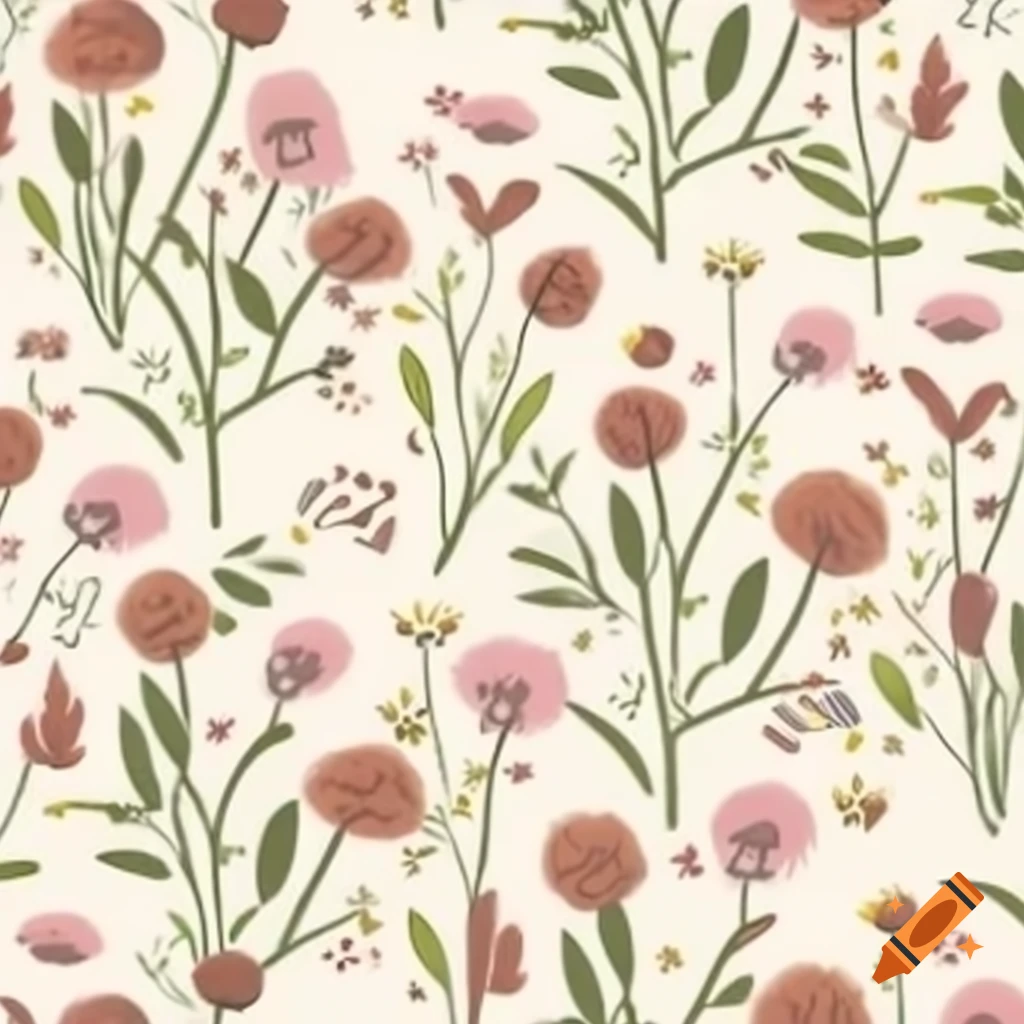 Cottagecore pattern featuring small flowers