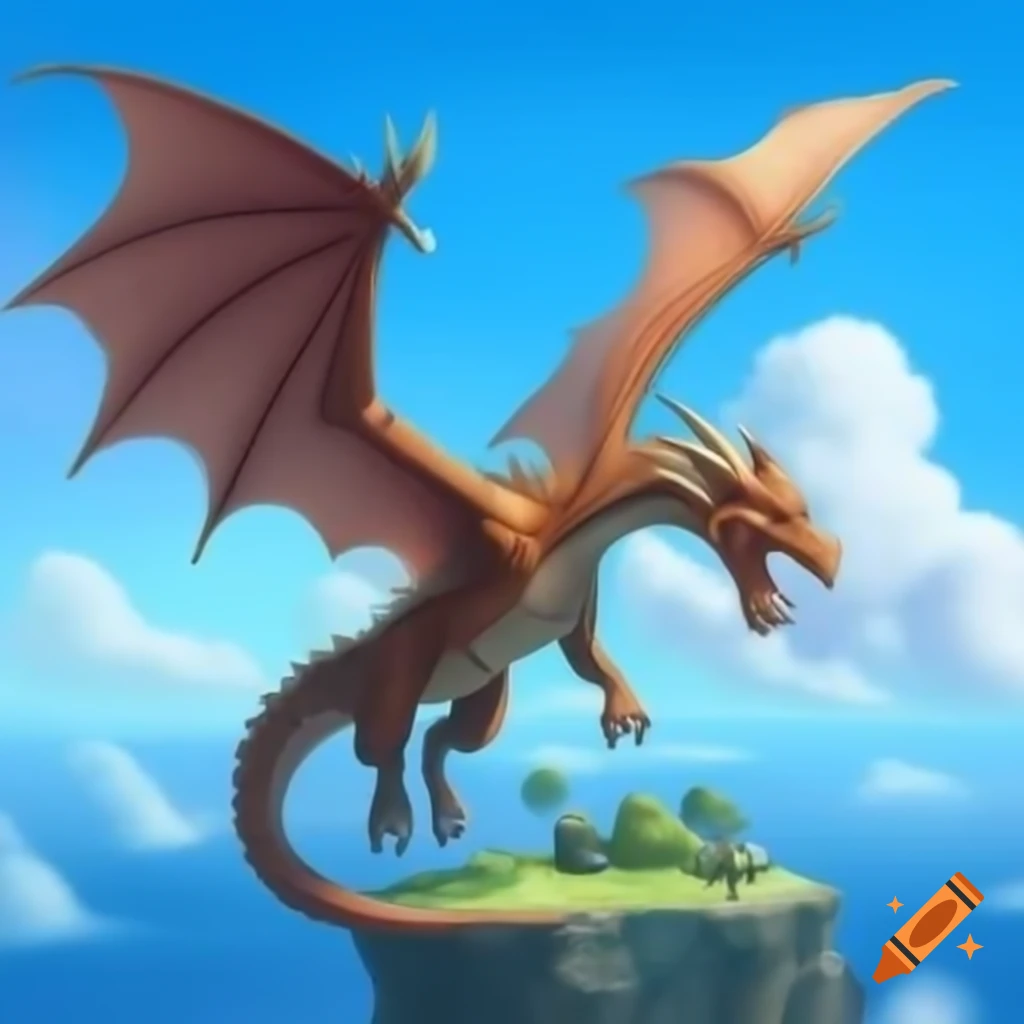 Dragon playing with children in the park on craiyon