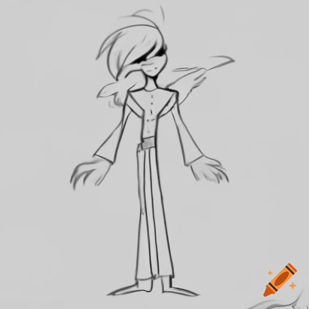 Tall, stylish anime character with cartoon legs, exuding confidence