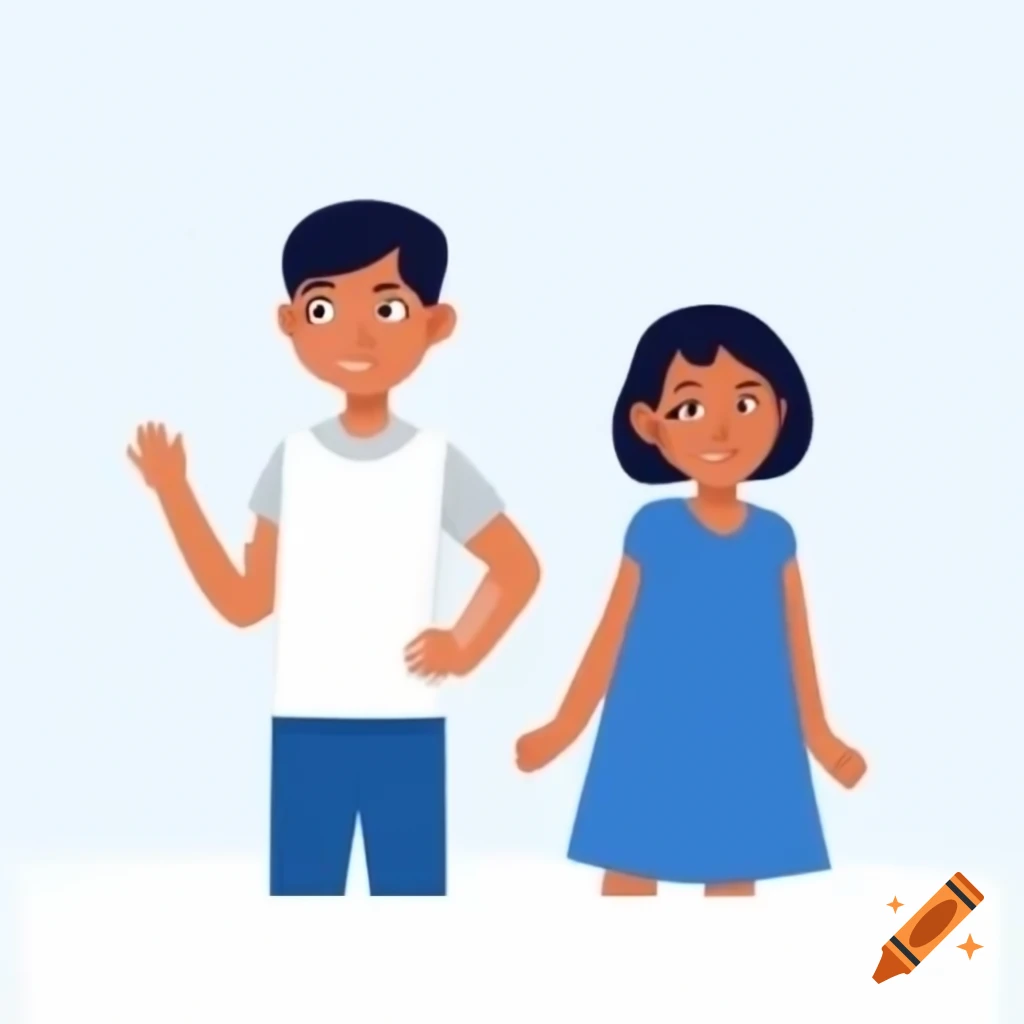 Boy sincerely apologizing to girl with hand gestures