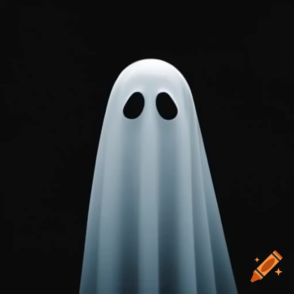 Ghost silhouette on black background