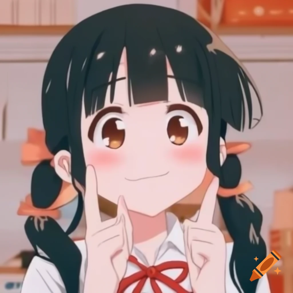 Cute anime character with slim figure