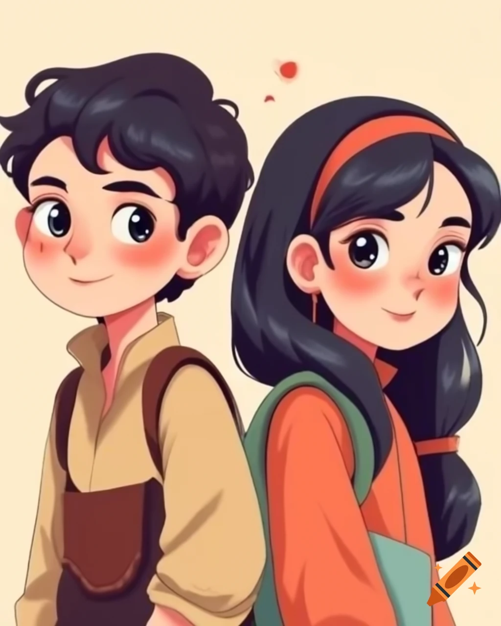 Two heroes representing diverse backgrounds in romantic adventures