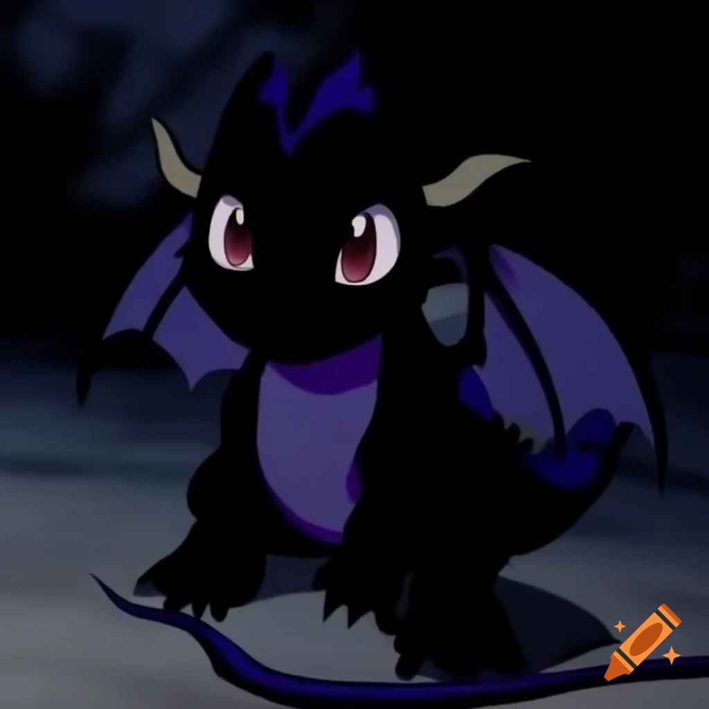 Baby shadow dragon in anime style