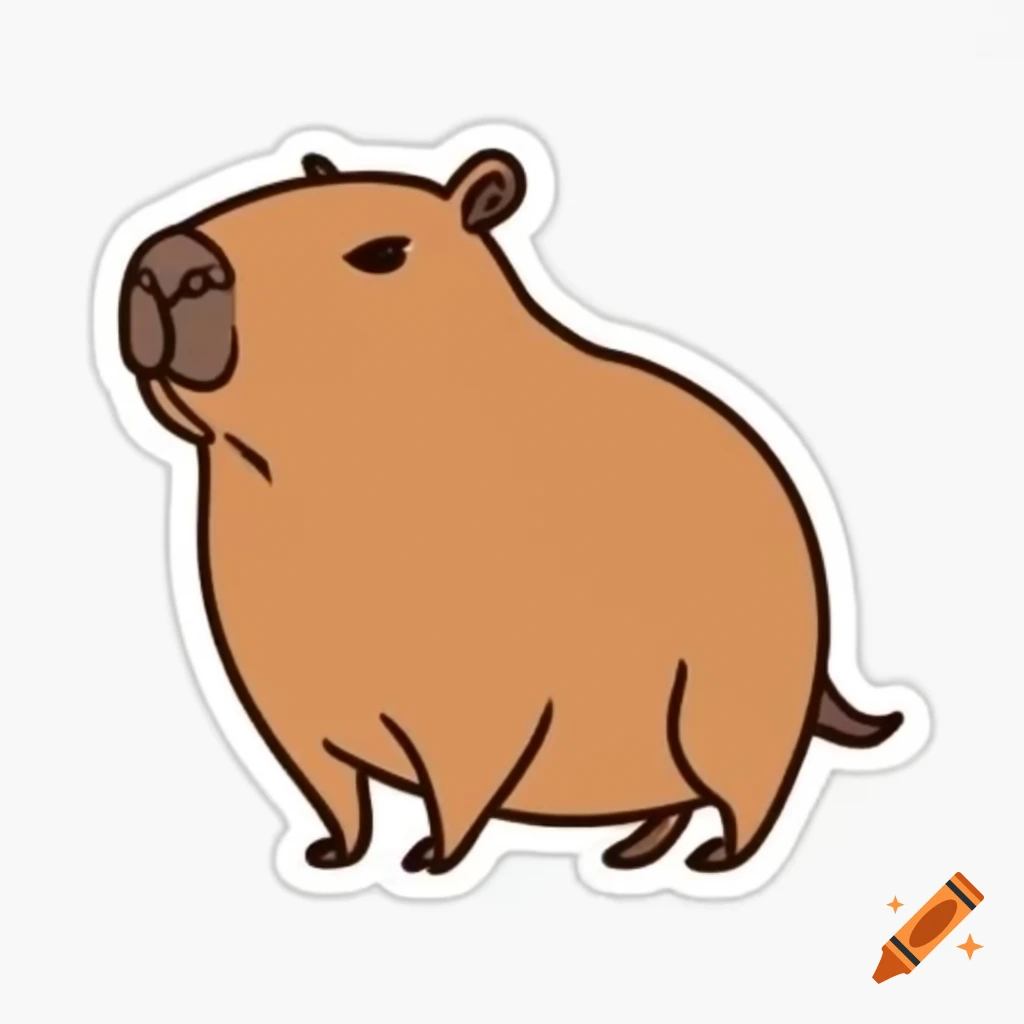 Cute sleepy capybara stickers