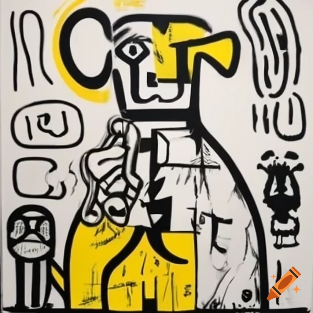 Jean-Michel Basquiat painting featuring abstract animals
