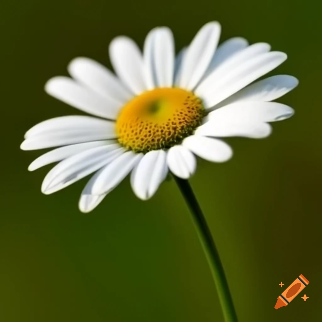 Small daisy with long stem curving to the right