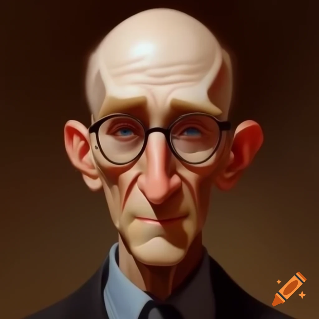 Tall bald man with glasses hugging short plus-sized redhead with blue eyes