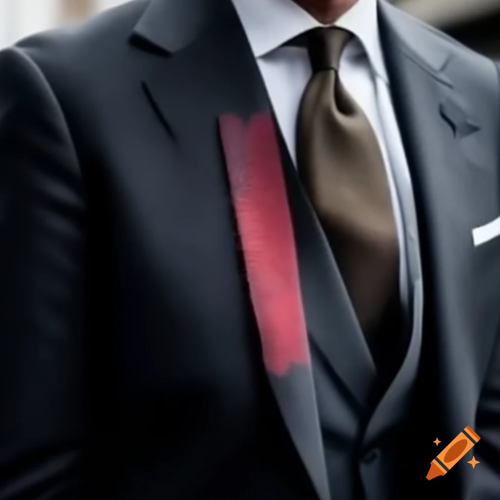 Stain on gentleman's suit fabric