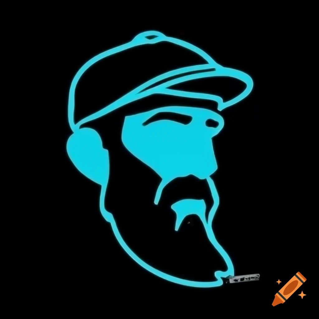 Outline profile logo of bearded man in driving cap suggesting an adventurous spirit