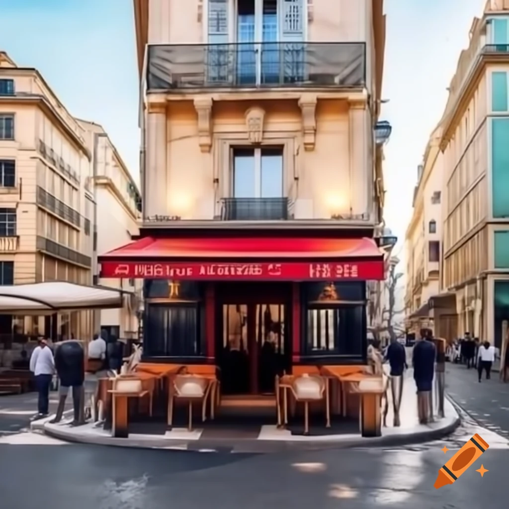 La Brasserie L'Avenir in Marseille fused with Notre Dame de la Garde
