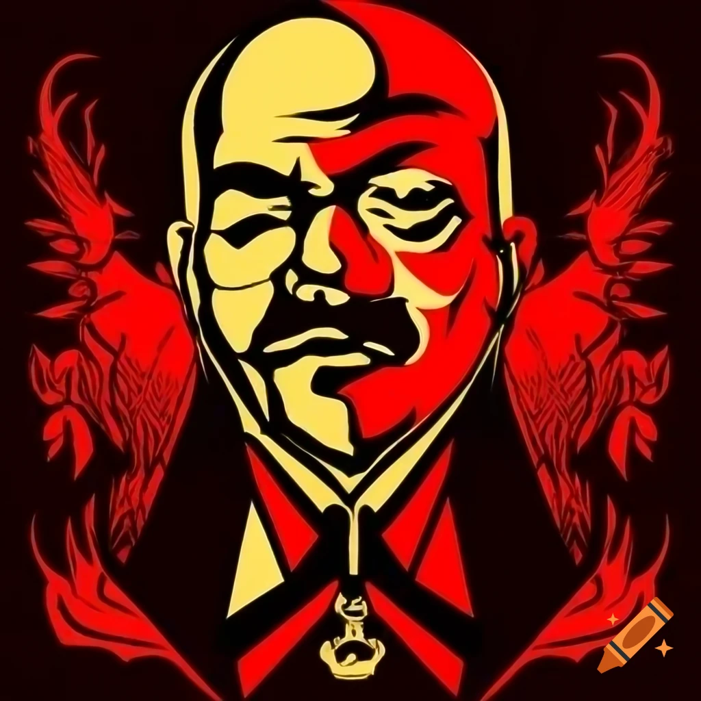 Constructivist avant-garde art featuring Lenin