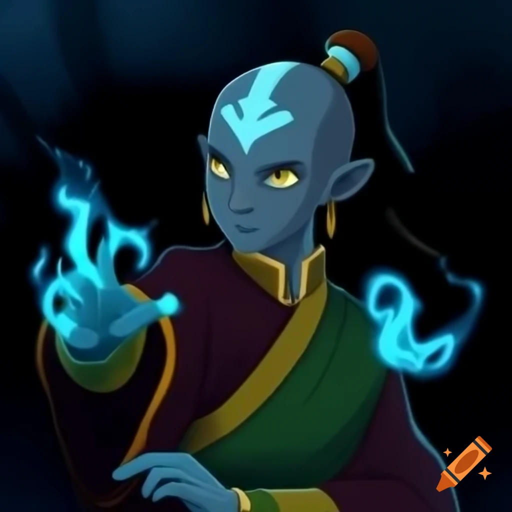 Waterbender healing party using powers in Avatar: The Last Airbender art style