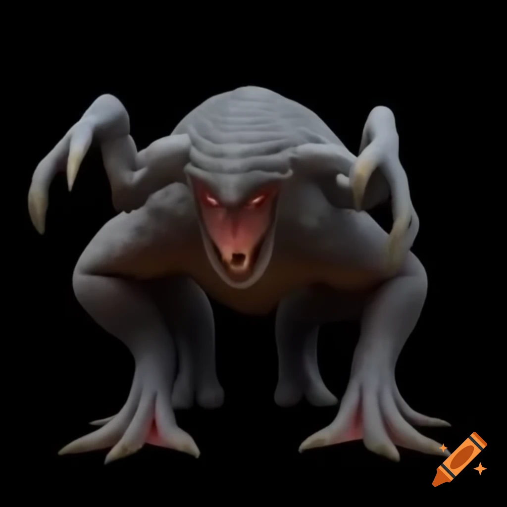 Realistic depiction of grey-skinned, reptilian theropod-like alien creature