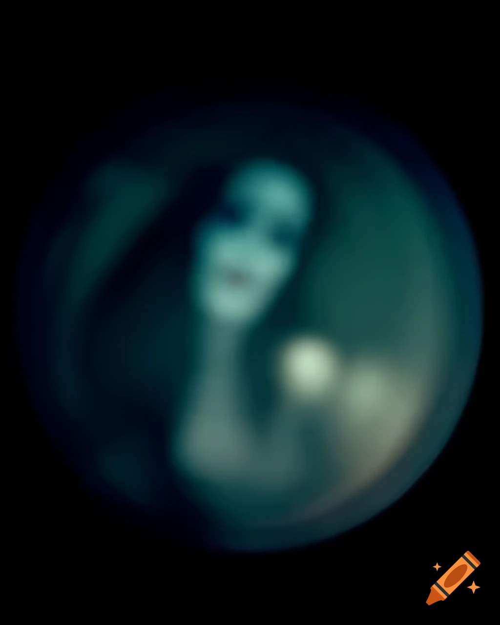 Creepy analogue horror footage of woman apparition on trailcam with ethereal effects