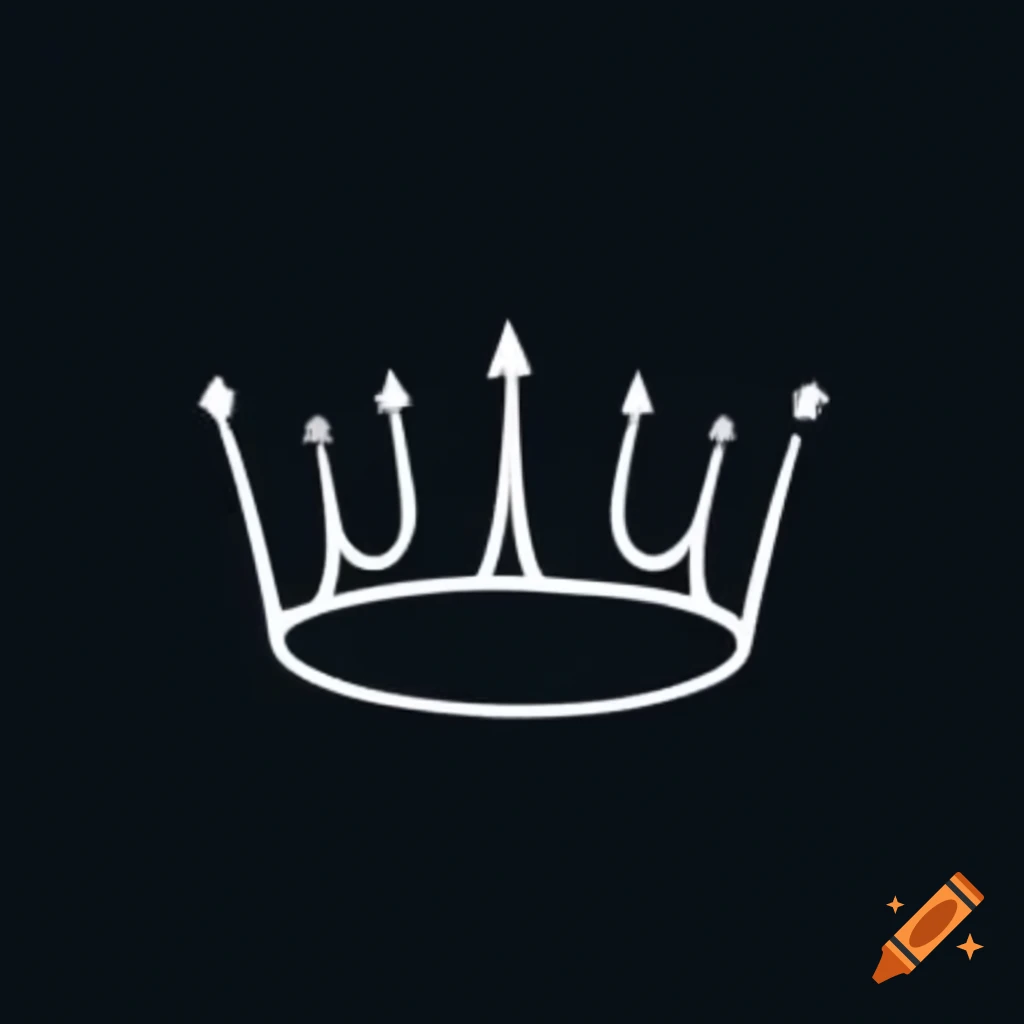 Minimalist crown design with sharp lines on dark background