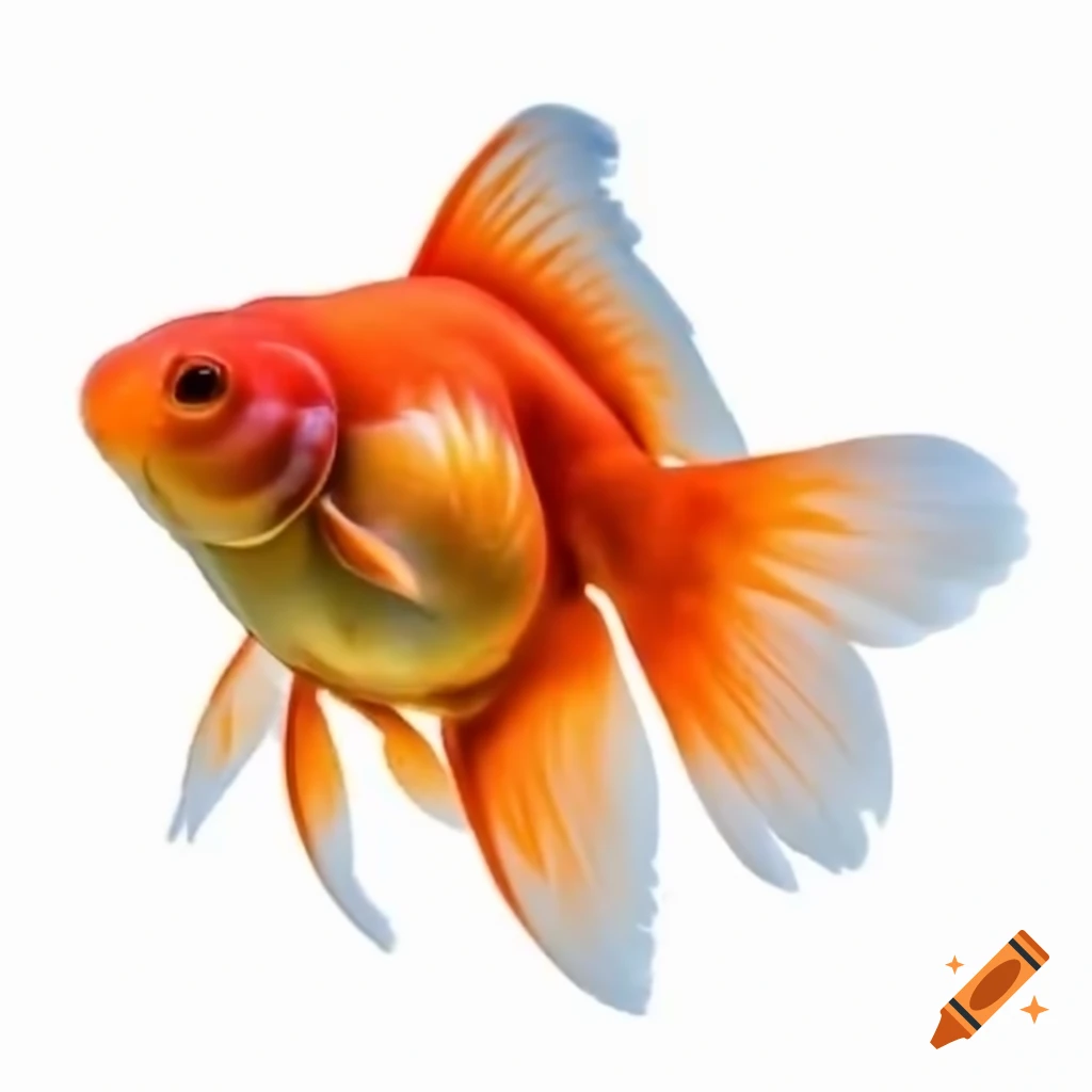 Close-up of Oranda goldfish isolated on white background