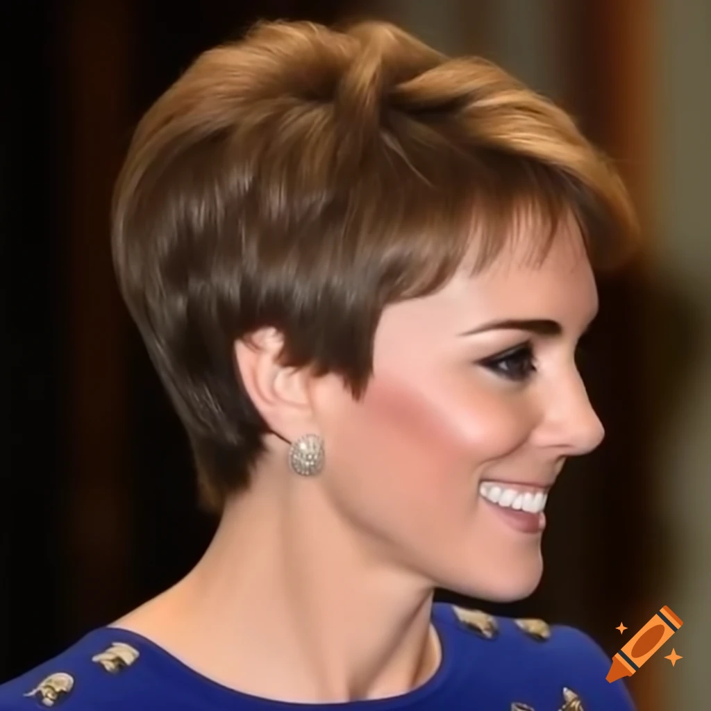 Catherine Middleton sporting a short pixie haircut