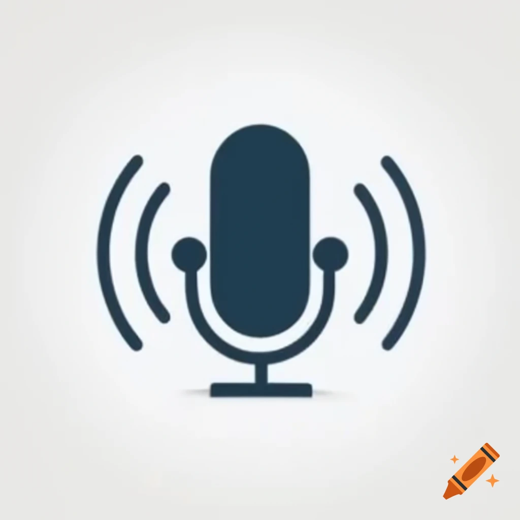 Basic graphic of forward facing microphone on white background