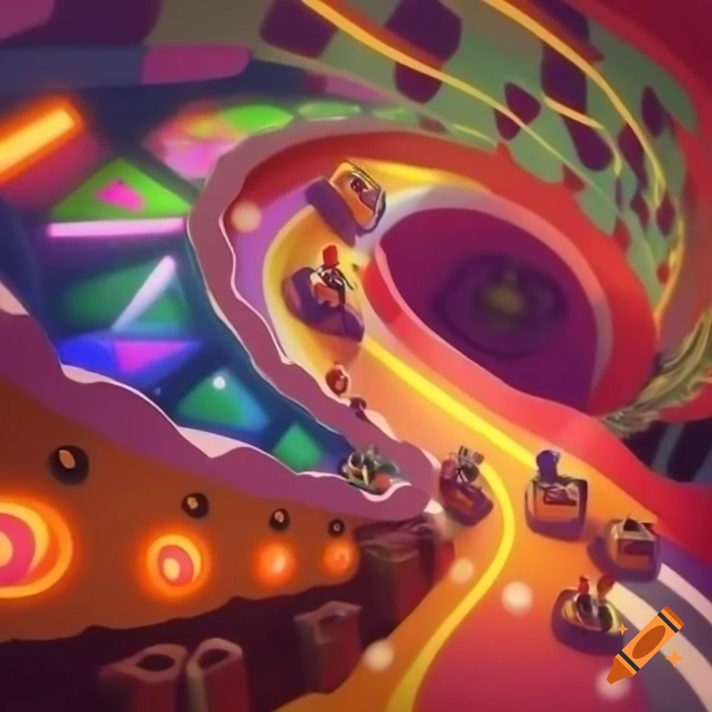 Playful and whimsical elements with bright colors expressing joy and creativity