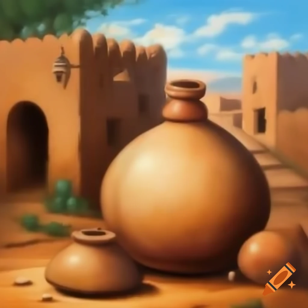 Traditional Moroccan Berber object in rural village setting