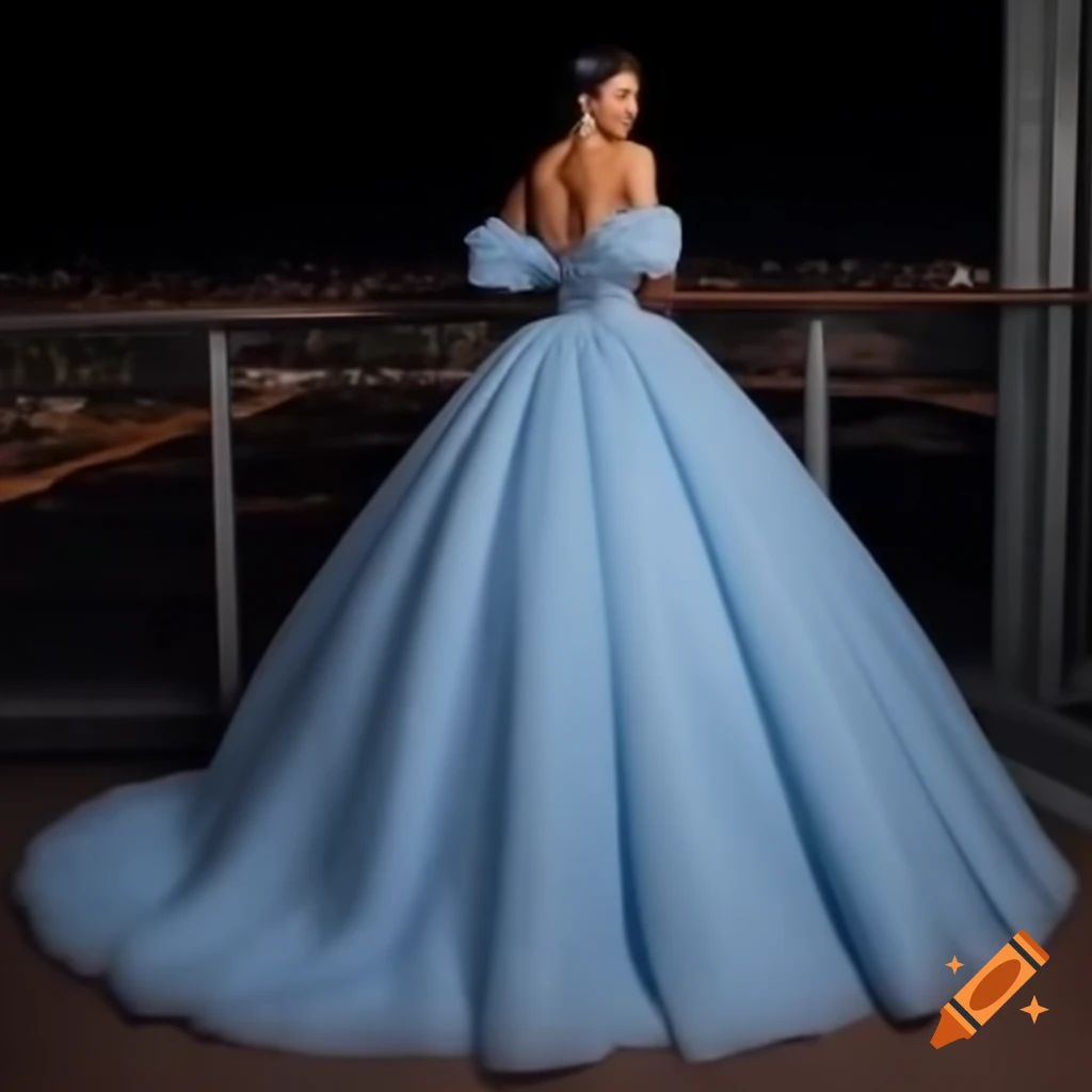 Elegant evening ball gown front view