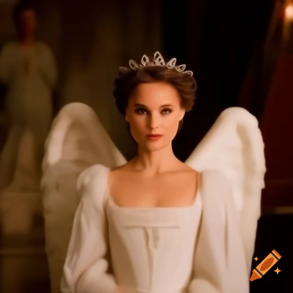 Natalie Portman portrayed as an elegant angel