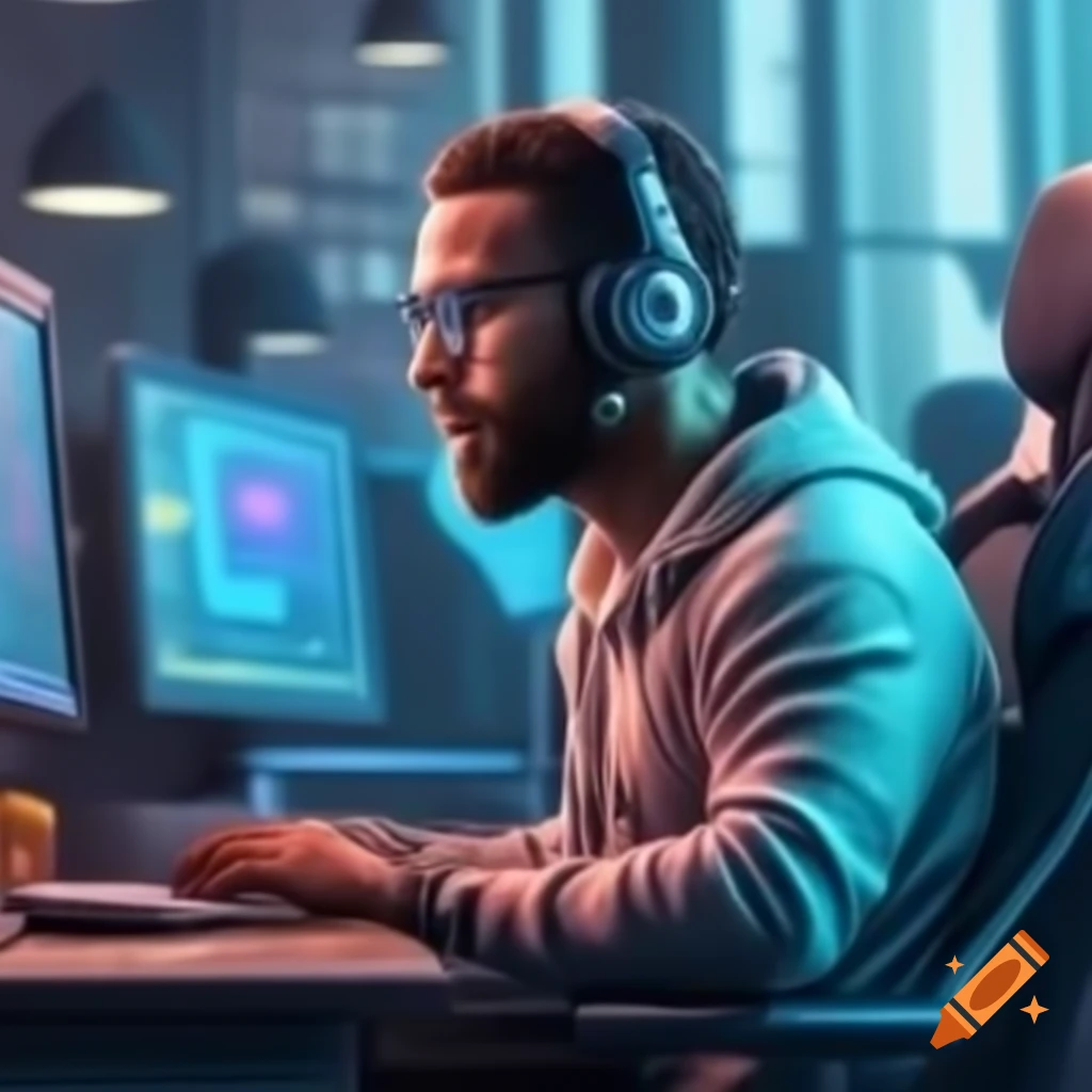 Graphic designer working at computer