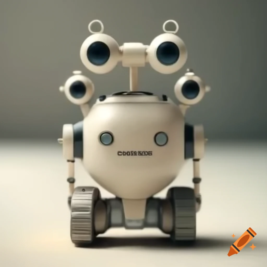 Mini robotic figures with round heads