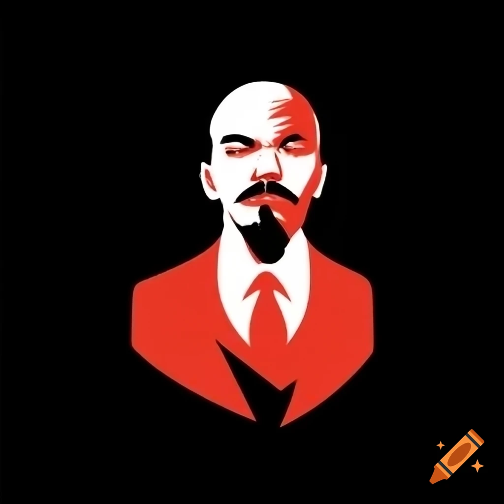 Lenin depicted in a constructivist art style