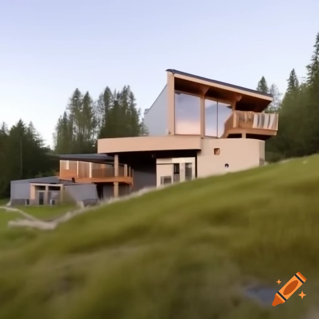 Modern retreat with 16 bedrooms nestled on a gentle slope