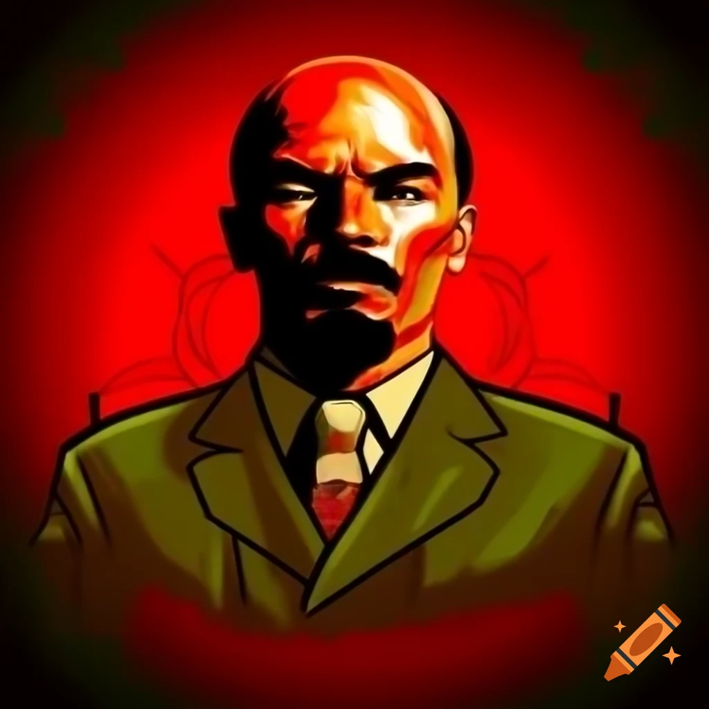 Constructivist art featuring Lenin